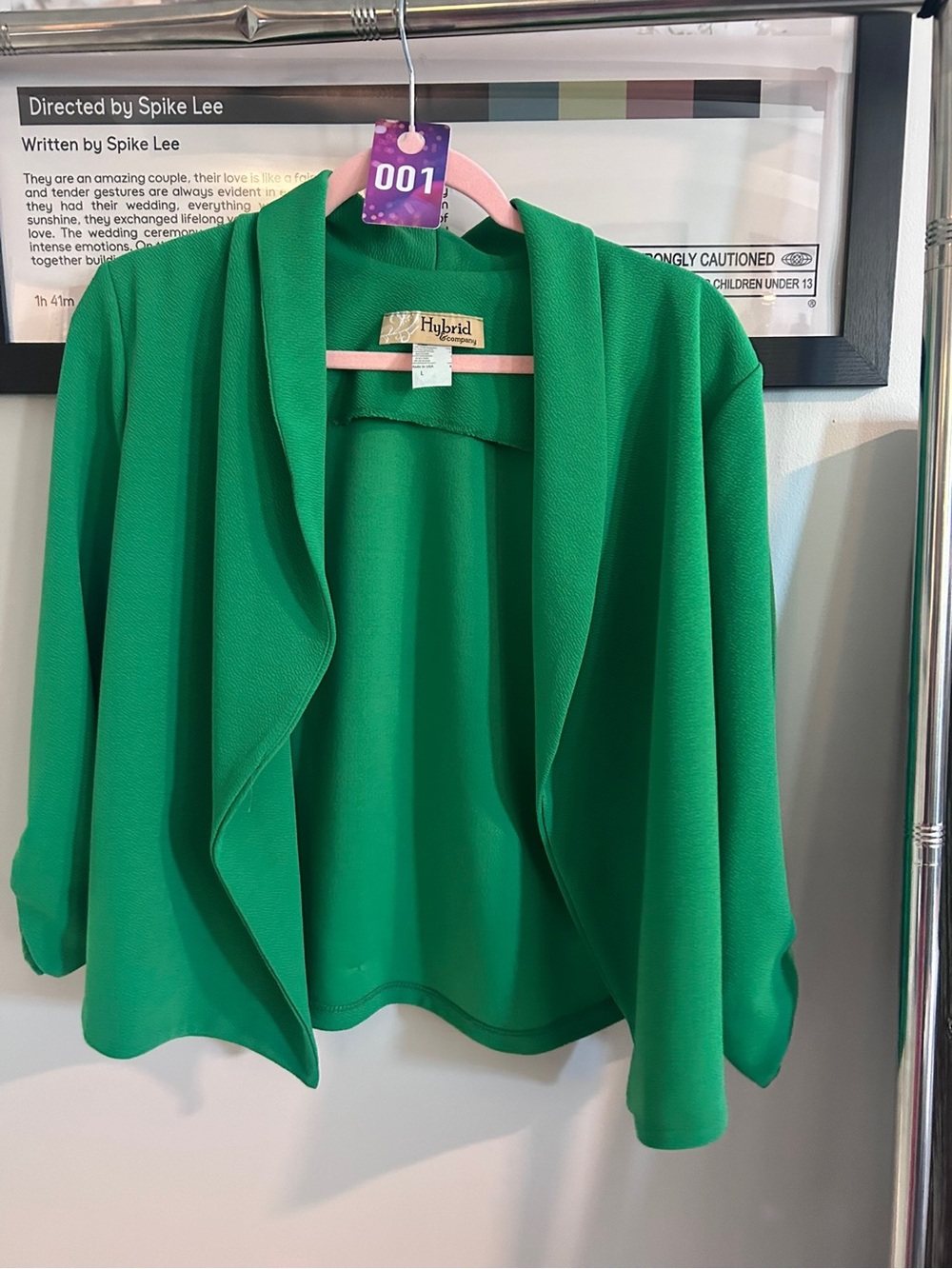 Hybrid & company Women’s Open-Front Emerald Green Draped Cardigan